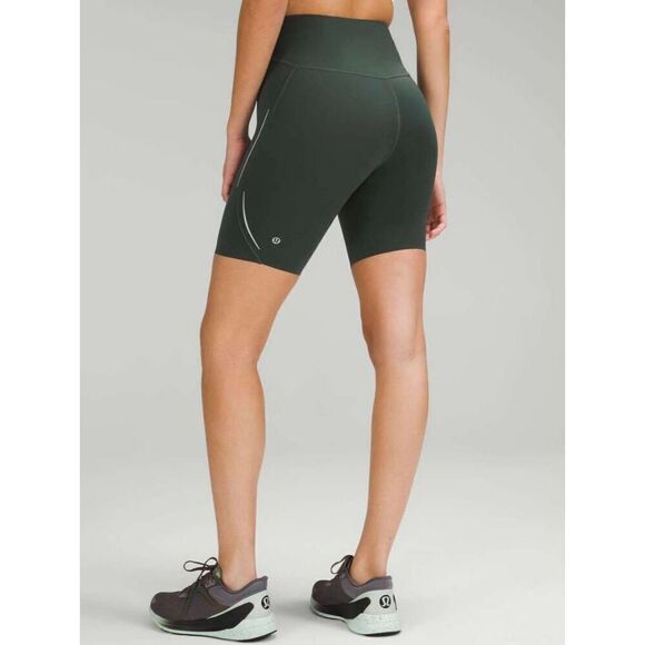 LULULEMON ATHLETICA Base Pace High-Rise Reflective Short 8' in Smoked Spruce Siz - Picture 1 of 5